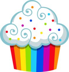 Rainbow Cupcake Png Image Clipart