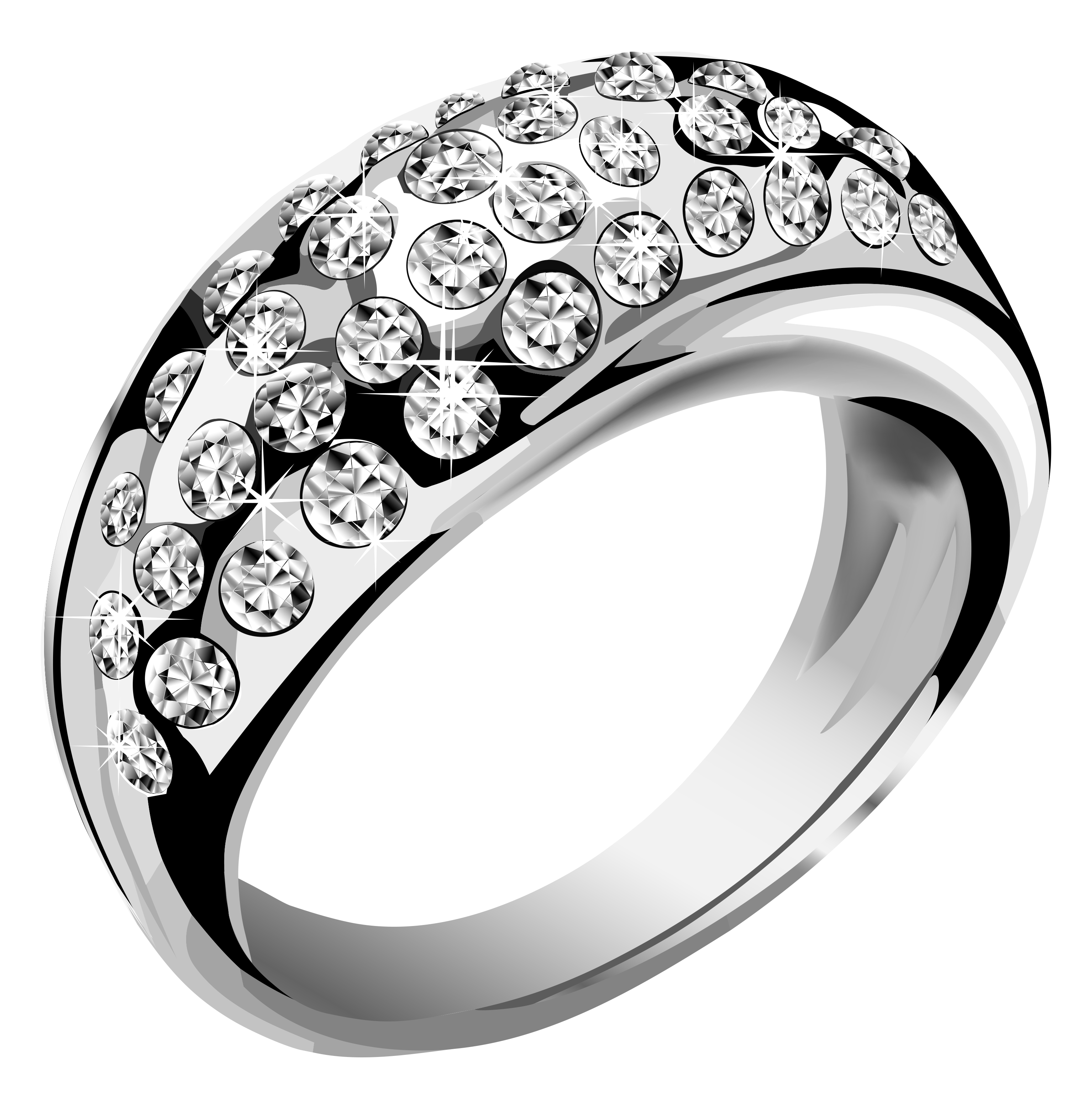 Jewellery Silver Diamonds Ring With White Clipart
