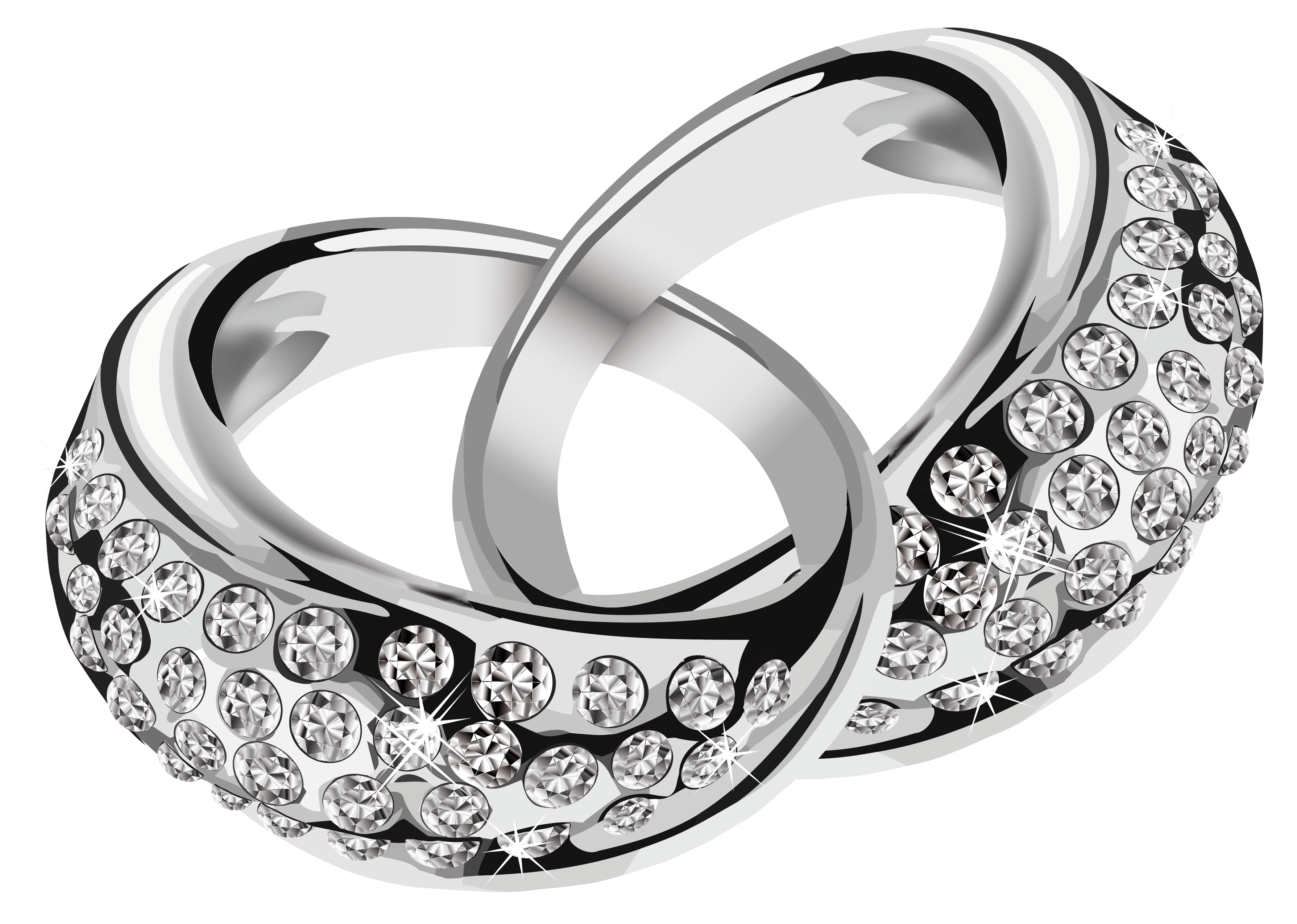 Picture Wedding Rings Diamonds Ring With Silver Clipart