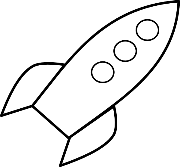 Space Rocket Black And White Pics About Clipart