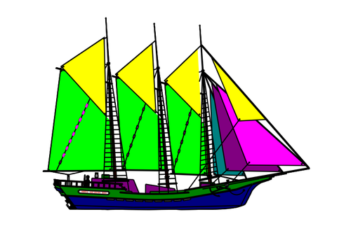 Colorful Sailing Ship Clipart