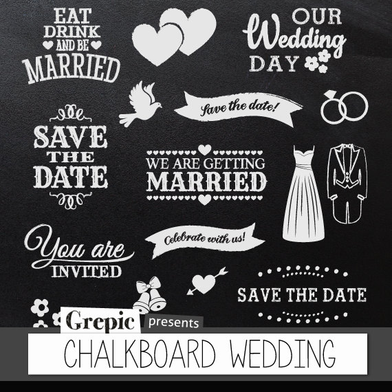 Save The Date Grepic Illustrations Digital Paper Clipart