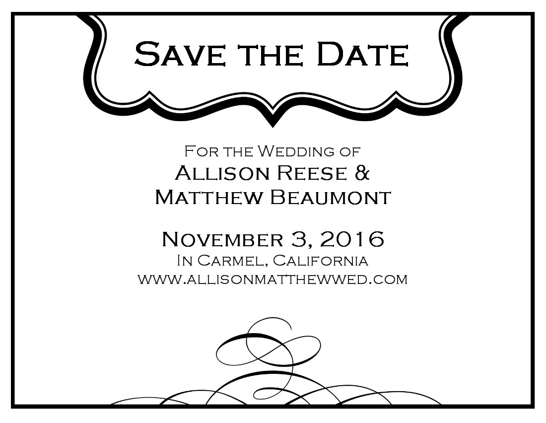 Black And White Save The Date Card Clipart