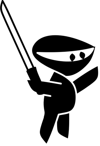 Ninja Character Silhouette Clipart