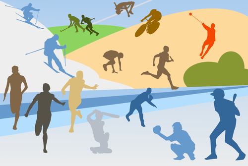 Sports Disciplines Silhouettes Collage Clipart