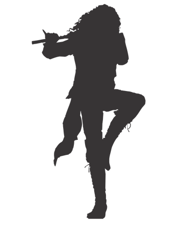 Silhouette Image Of Ian Anderson Clipart