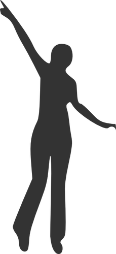 Pointing Lady Silhouette Clipart