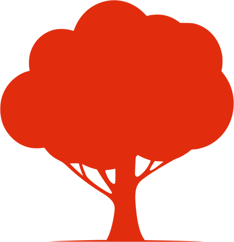 Red Silhouette Of A Tree Clipart