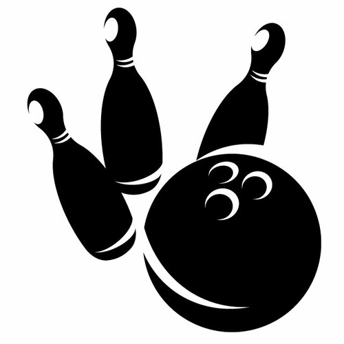 Silhouette Of Bowling Gear Clipart