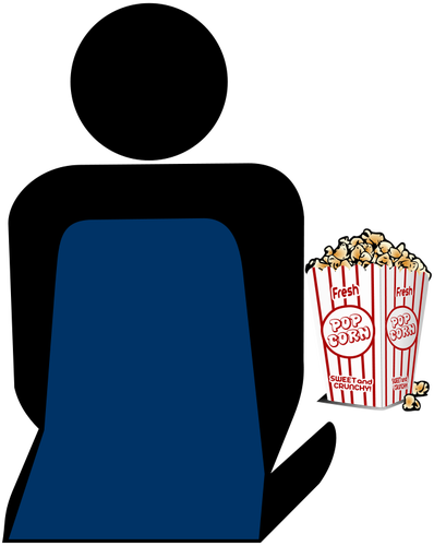 Person With Popcorn At The Cinema Symbol Clipart