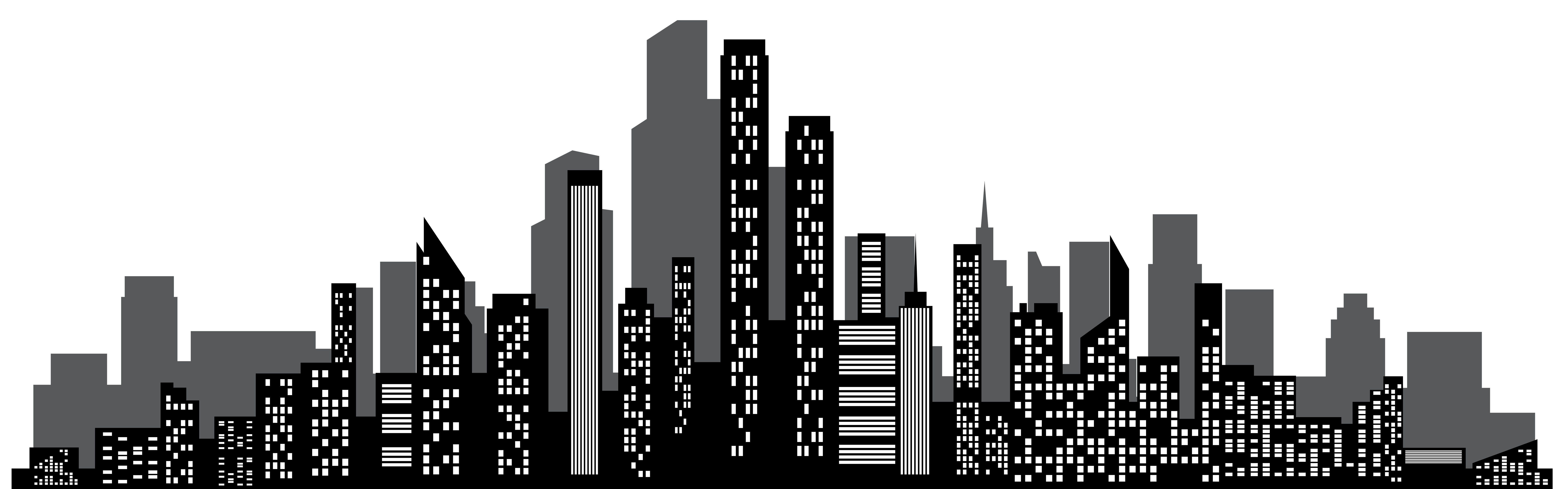 And Silhouette Brand Skyline Black Skyscraper Cityscape Clipart