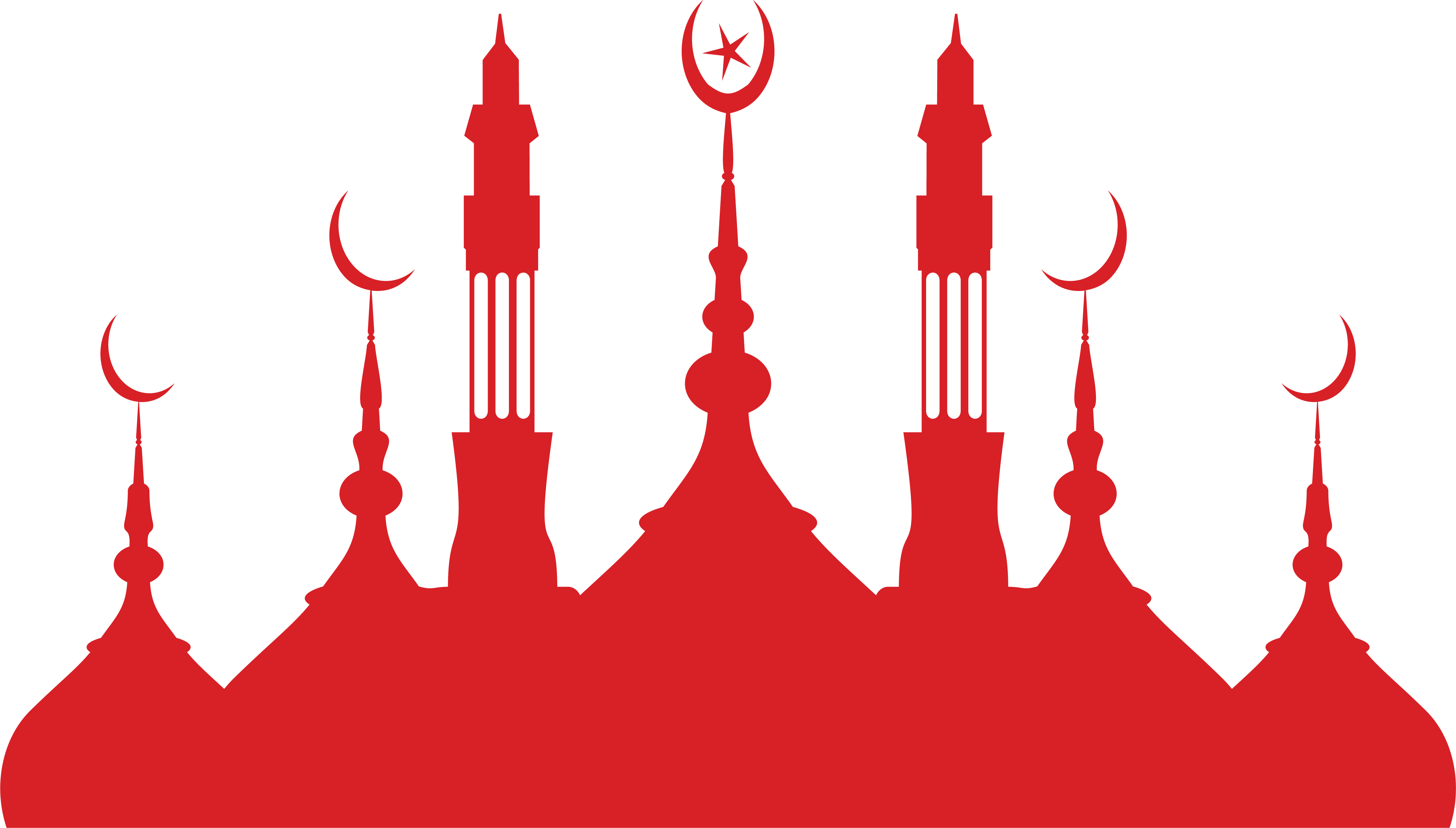 Silhouette Mosque Islamic Architecture Church Red Clipart