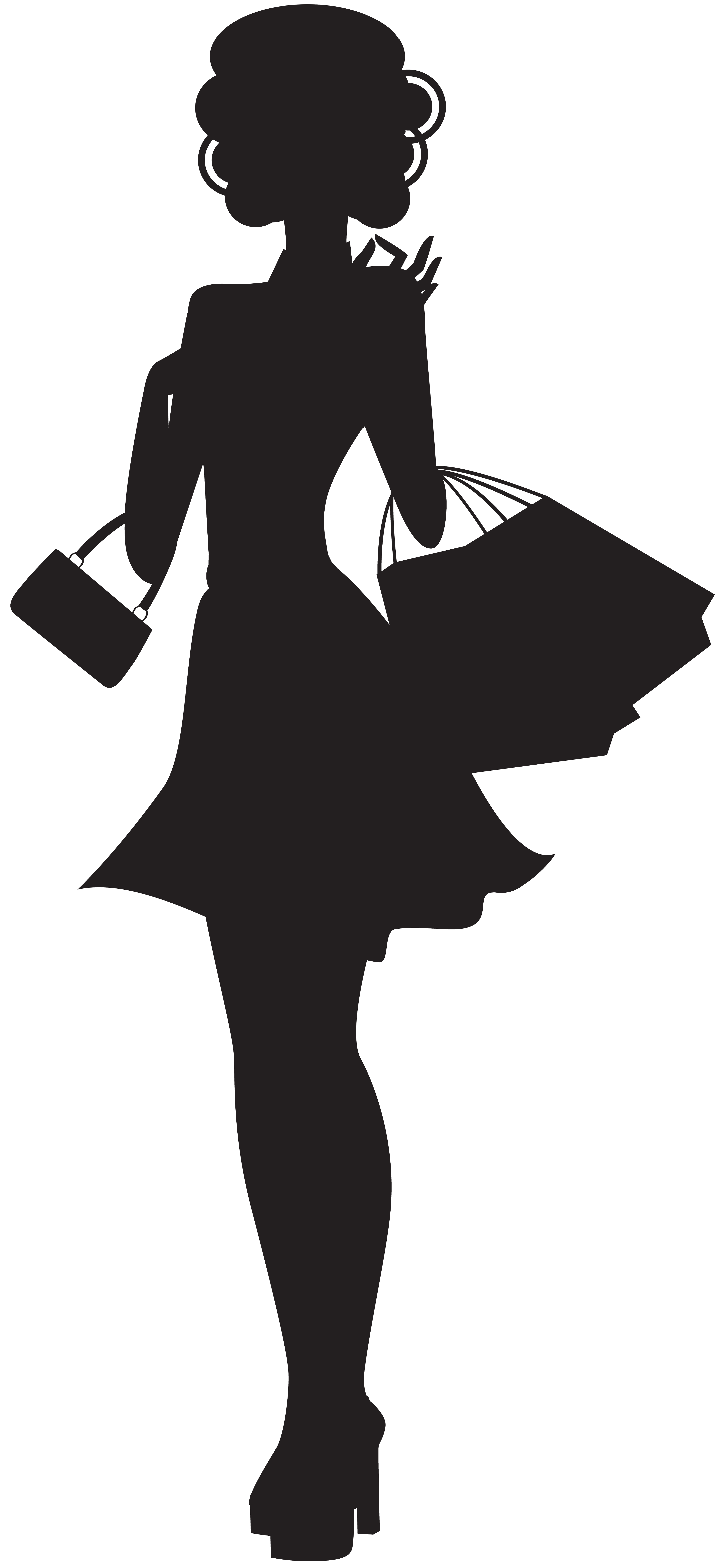 Shopping Woman Silhouette PNG Image High Quality Clipart