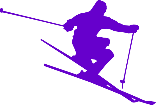 Silhouette Of Skier Clipart