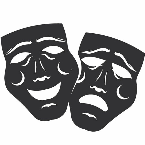 Theater Masks Silhouette Clipart