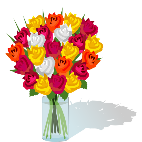 Bouquet In A Glass Clipart