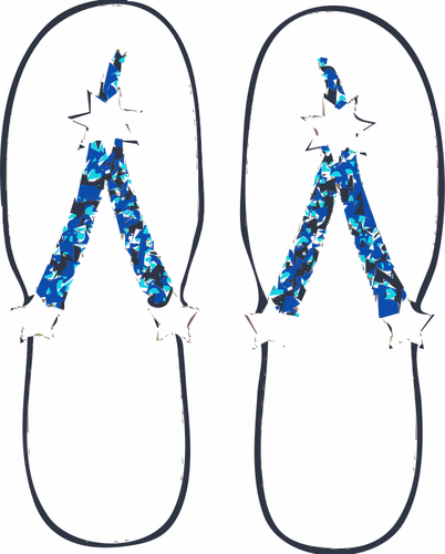 Of Sandals Trimmed With Star And Glitter Clipart