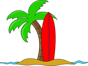 Palm Tree Surfboard Kid Hd Photos Clipart
