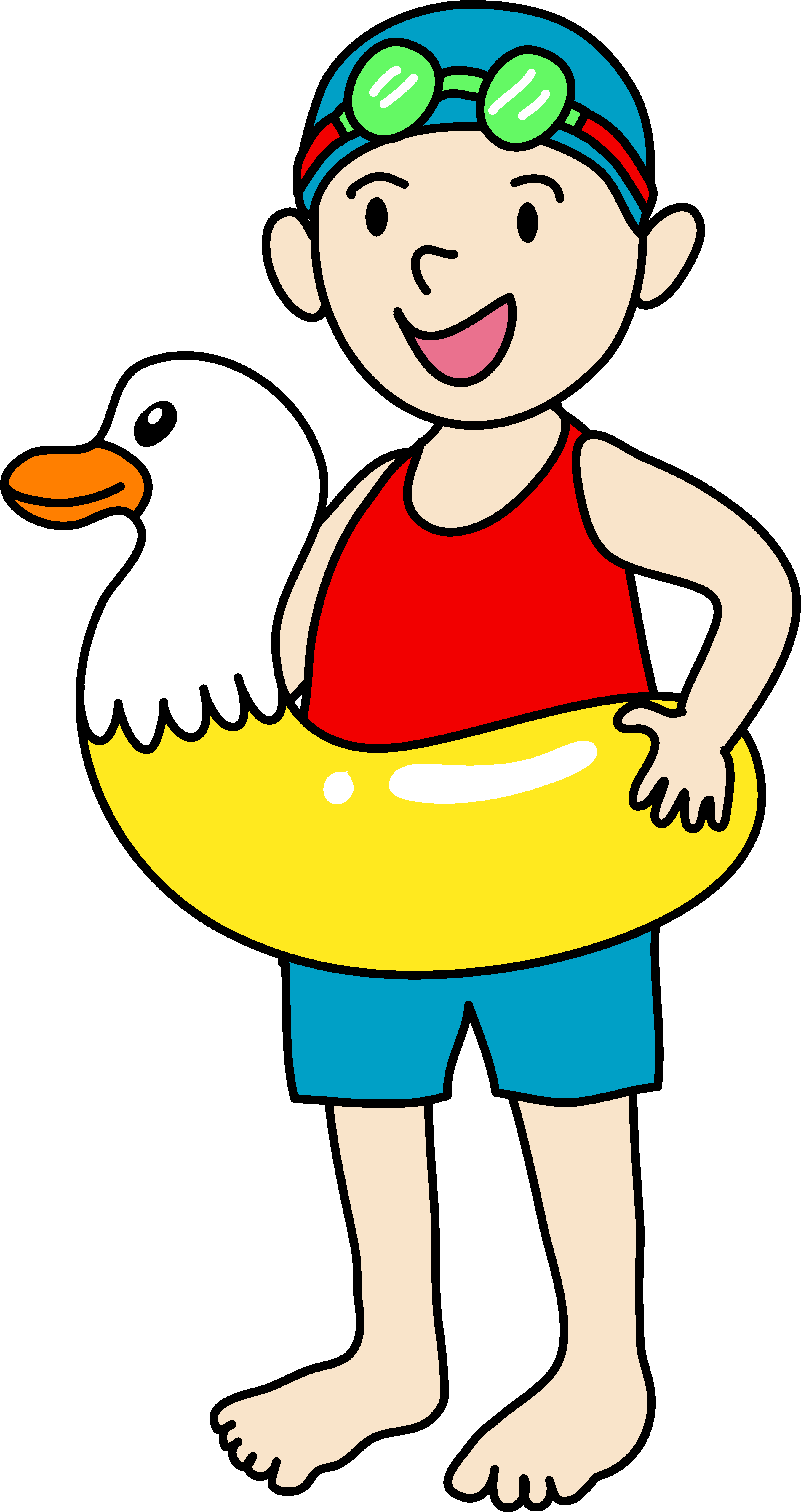 Swimming Father And Kids Playing In A Clipart