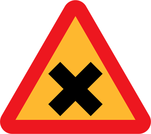Cross Road Traffic Sign Clipart
