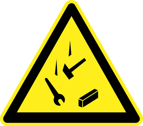 Falling Tools Hazard Warning Sign Clipart