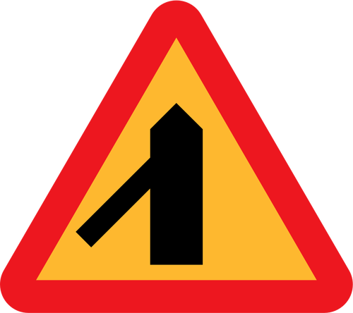 Traffic Merging From Left Sign Clipart