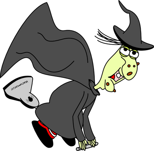 Witch On A Vacuum Cleaner Clipart