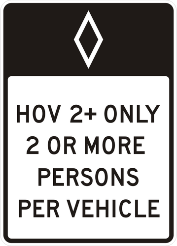 Freeway Sign For Hov Vehicles Clipart