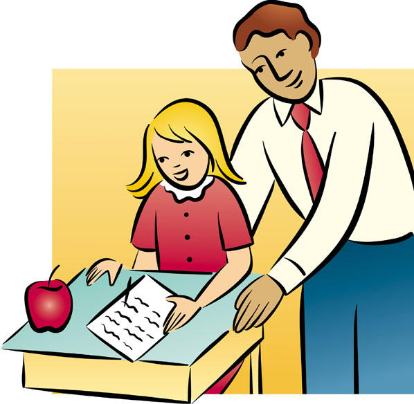 African American Student Talks To Teacher Collection Clipart