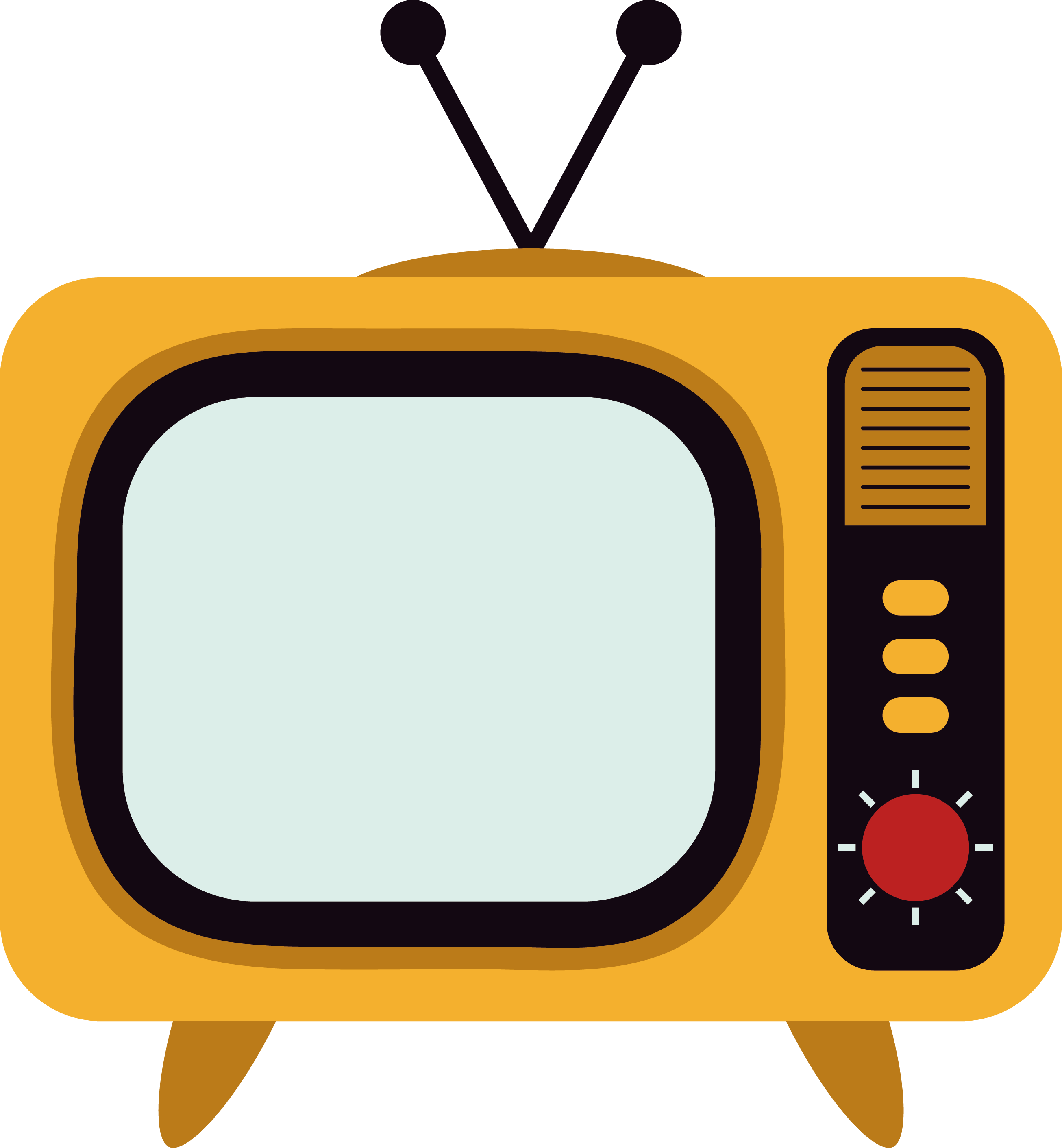 Television Set Tv Yellow Vector Channel Clipart