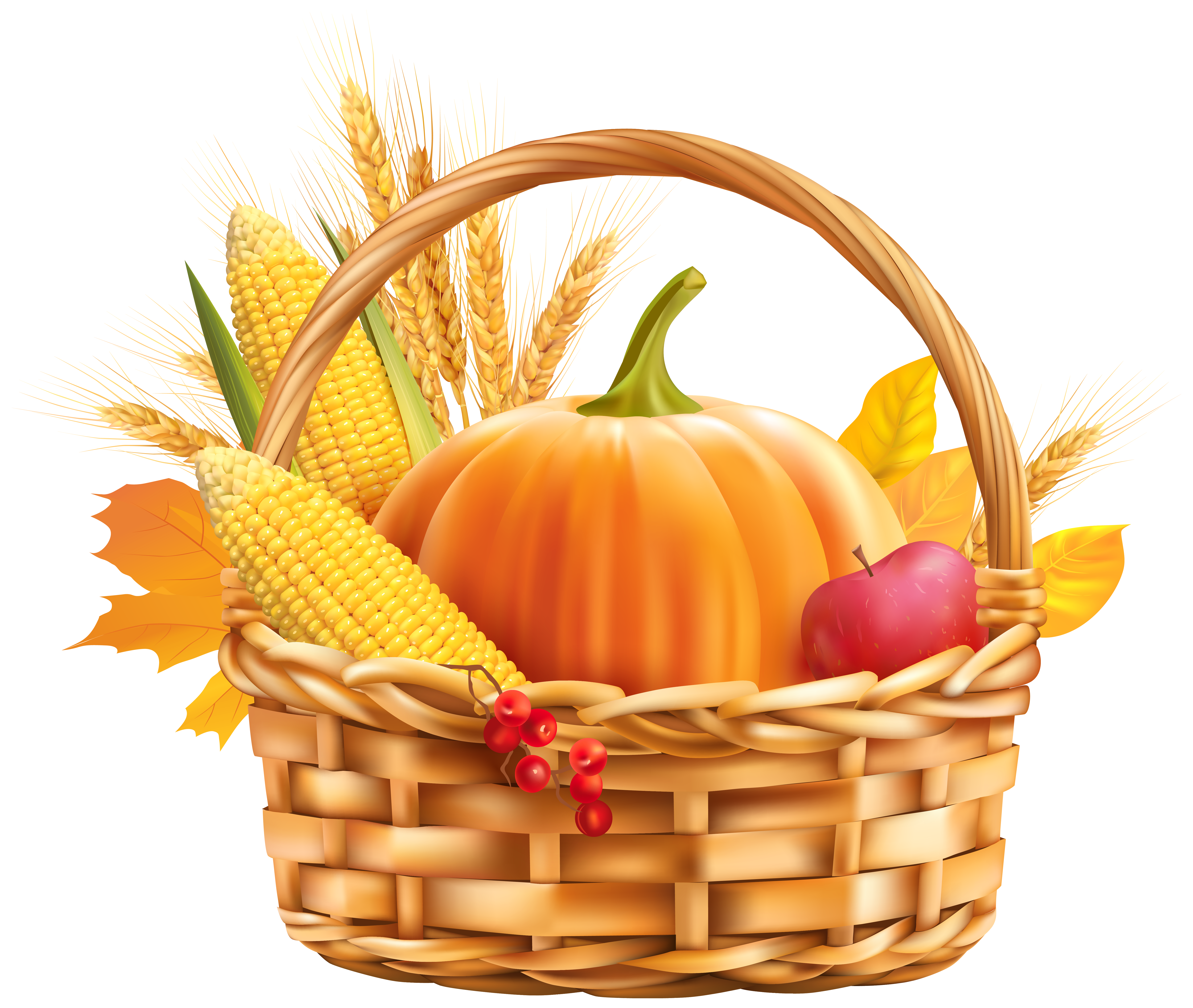 Wish Thanksgiving Greeting Autumn Birthday Basket Holiday Clipart