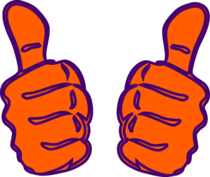 Two Thumbs Up Purple Blue At Vector Clipart
