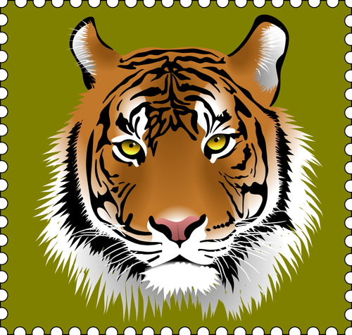 Tiger Postage Stamp Clipart