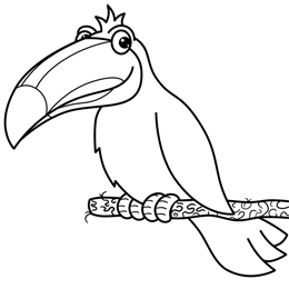 Cartoon Toucan Step By Drawing Lesson Clipart