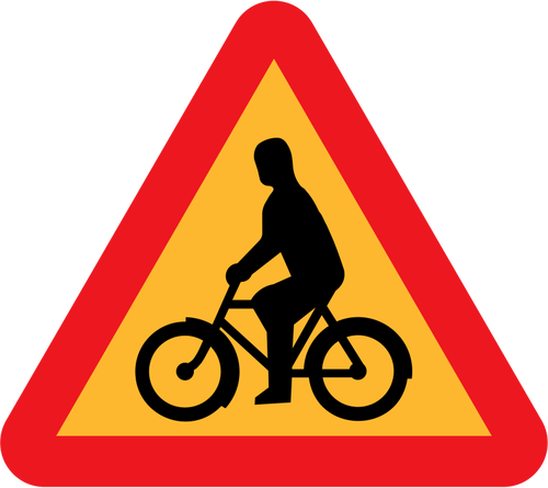 Of Bike Rider Traffic Sign Warning Clipart