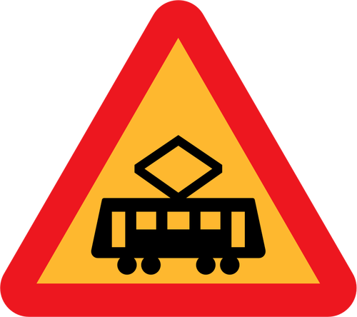 Road Symbol For Tram Crossing Clipart