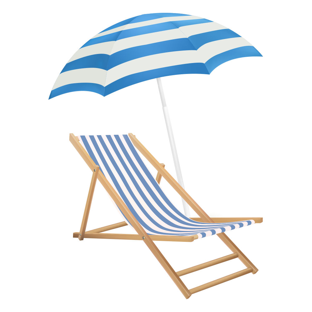 Minimalist Beach Chair And Umbrella Png 