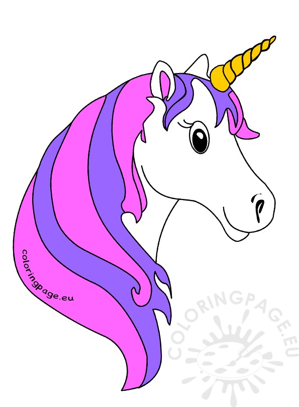 Cute Unicorn Face Coloring Page Hd Image Clipart
