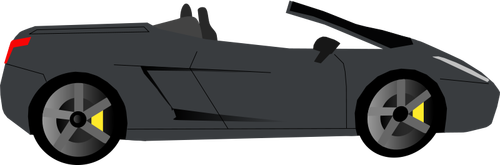 Black Cabrio Side View Clipart