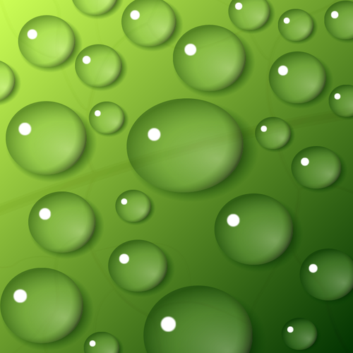 Water Drops On Green Background Clipart