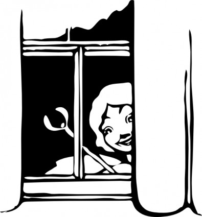 Fairy Peeking In Window Vector In Open Clipart