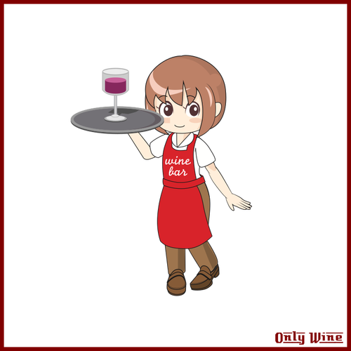 Wine Waitress Clipart