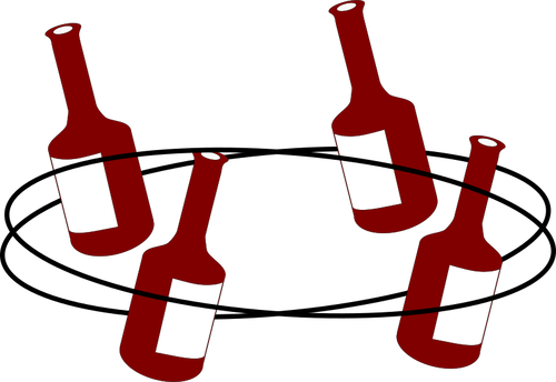 Of Four Dancing Bottles Clipart