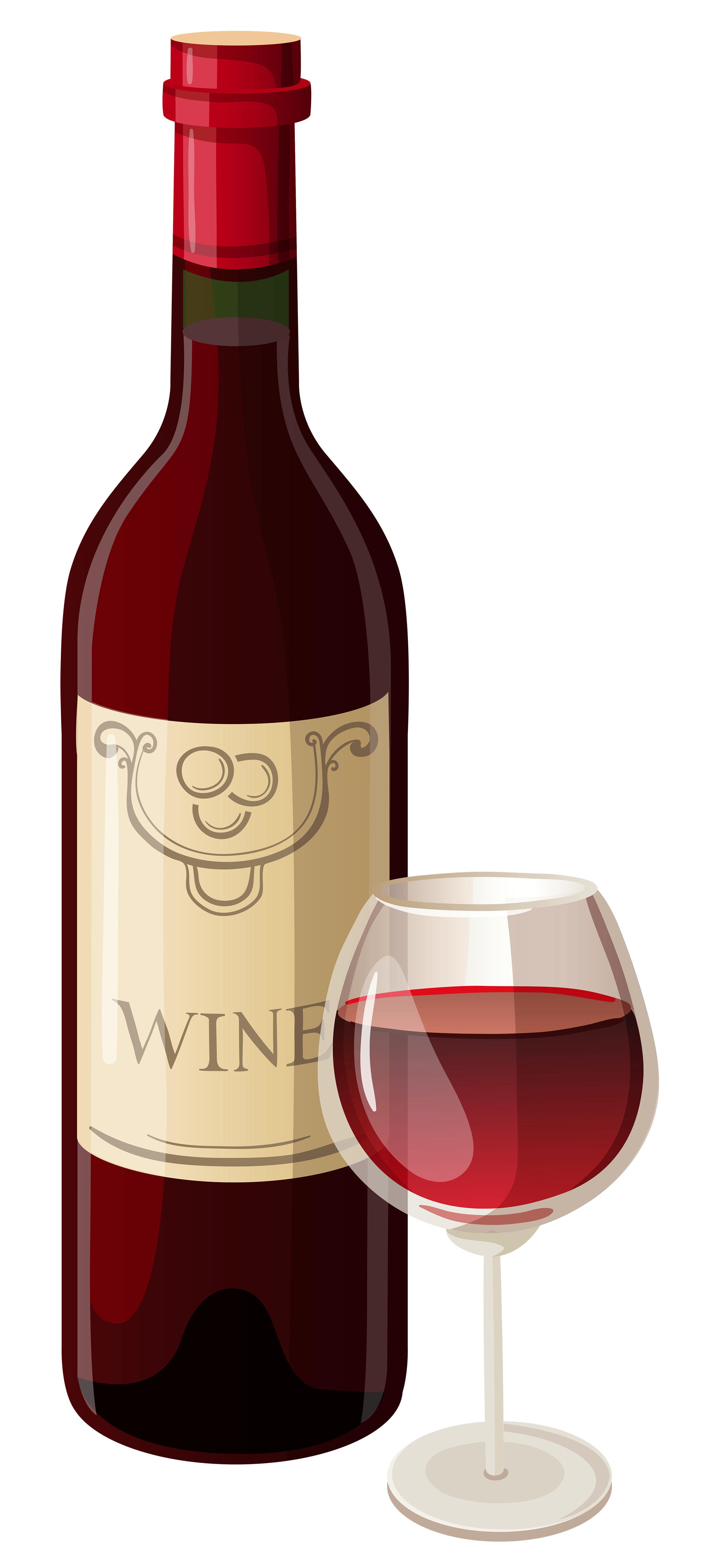 Wine Bottle And Glass Vector Image Png Clipart