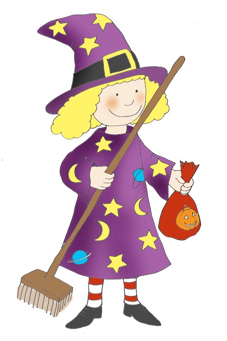 Fun Halloween Witch Kid Transparent Image Clipart