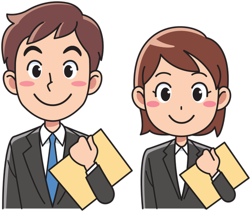 Business Man And Woman With Documents Clipart