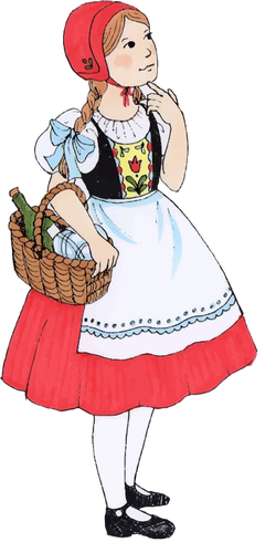 Of Woman Holding Basket With Food Clipart