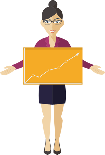 Business Woman With Graph Clipart