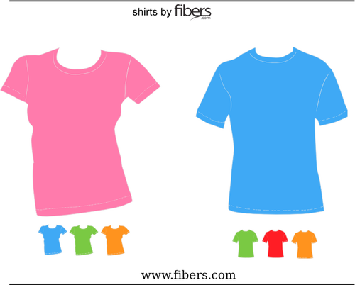 Men'S And Women'S Fit T-Shirts Clipart