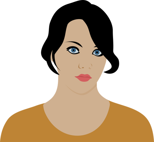 Serious Woman Profile Clipart